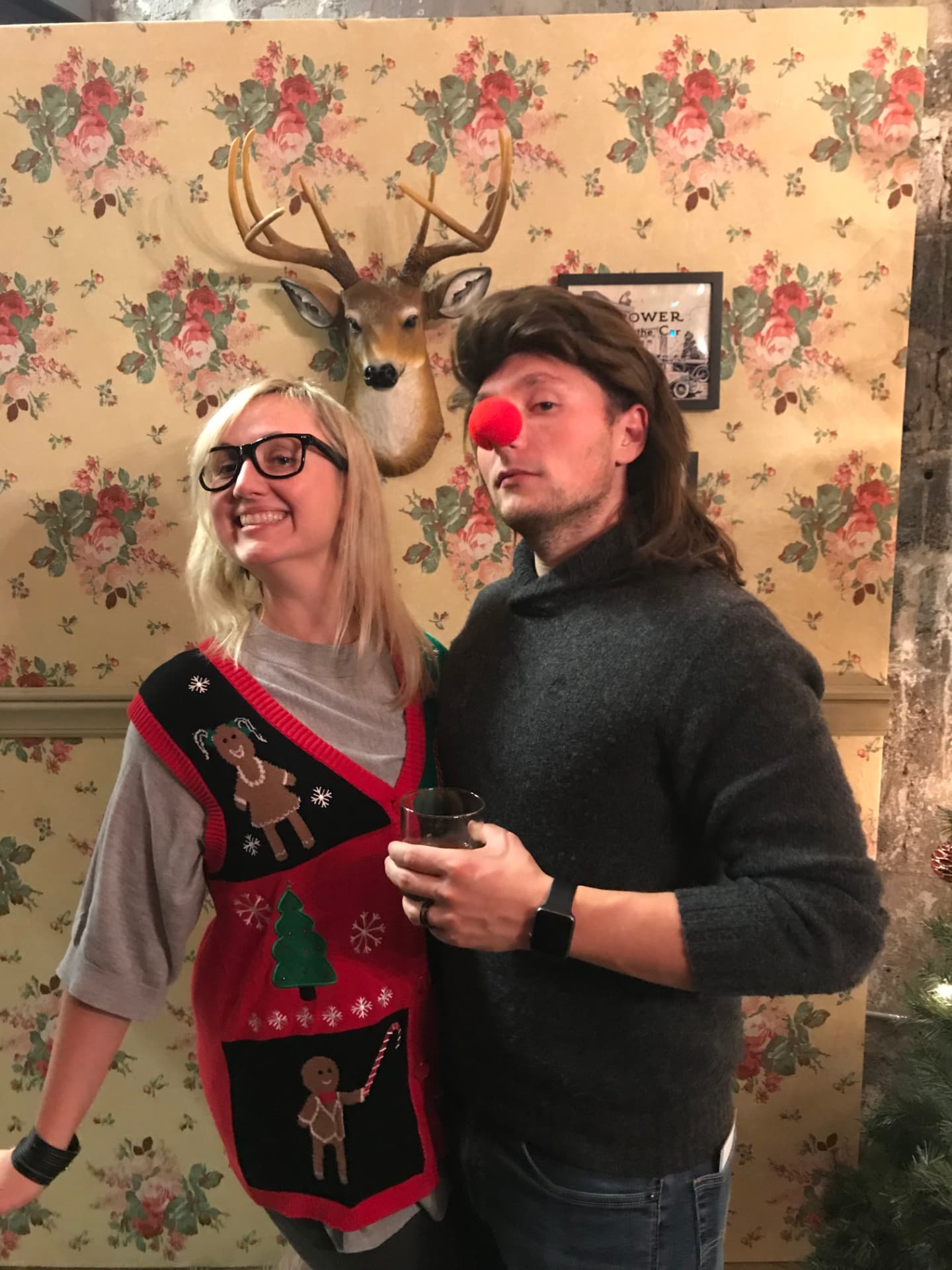 Guests enjoying the vintage photo moment props at the Curated Buy pop-up